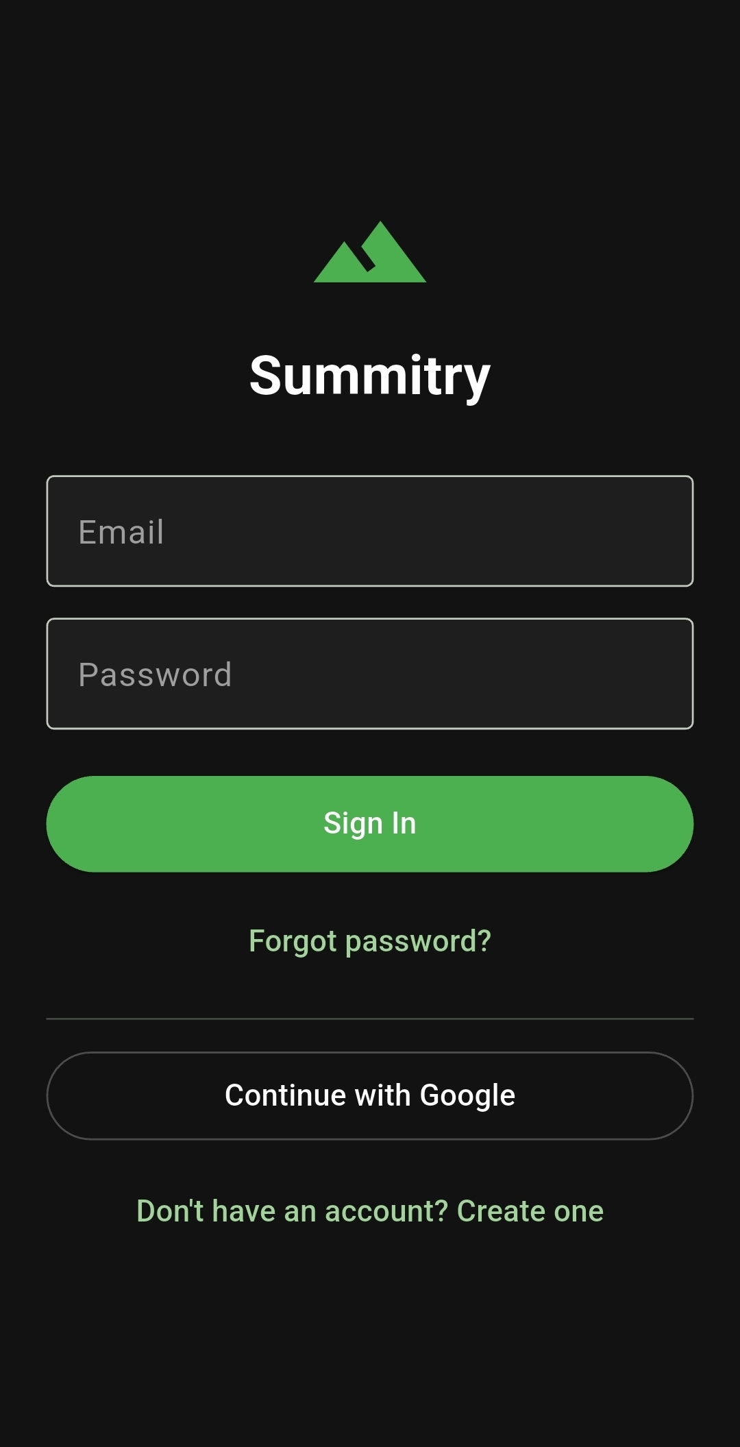 Summitry sign-in screen